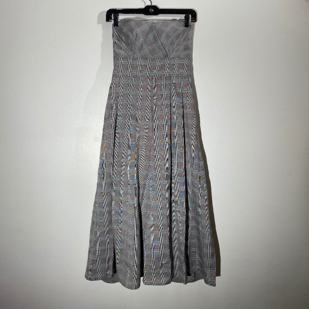 NWT strapless plaid picnic dress romper